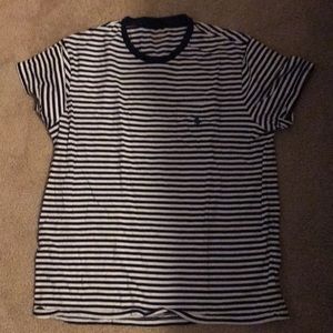 Blue and white short sleeve polo